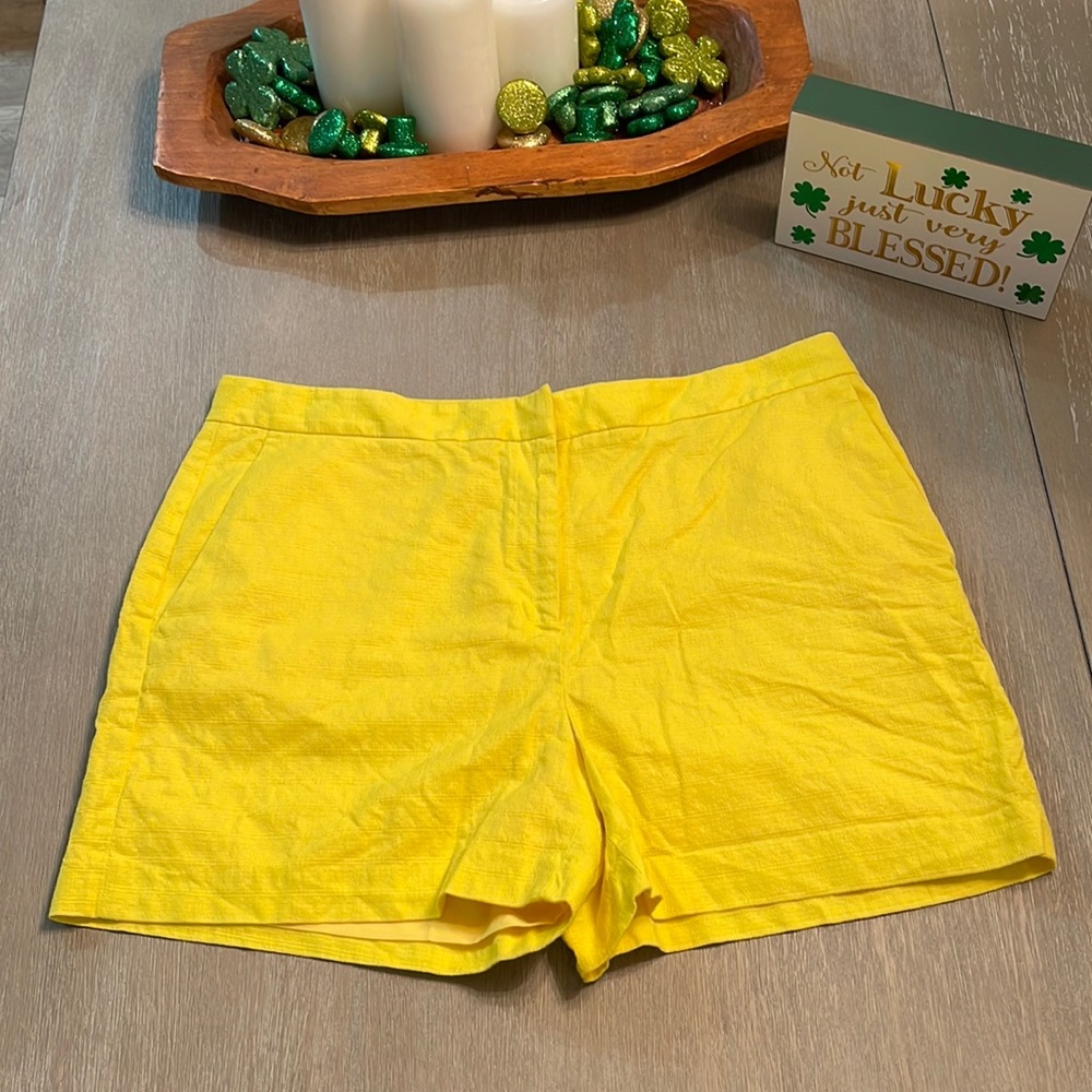 1901 Sunny Yellow Linen-Blend Women's Shorts